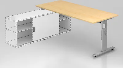 Produktbild von Anbauschreibtisch OSE19, 180 x 80 cm