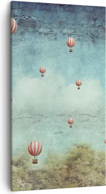 Produktbild von Bild auf Leinwand - Leinwandbild - Baloons Phantasie Illustration Fantasie - 45x80cm - Wand Bild - Wanddeko - Leinwanddruck - Bilder - Kunstdruck - Leinwand bilder - Wandkunst - PA45x80-3065