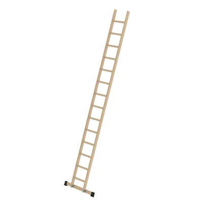 Produktbild von Günzburger Steigtechnik Sprossen-Anlegeleiter Holz mit Traverse 14 Sprossen - 033116
