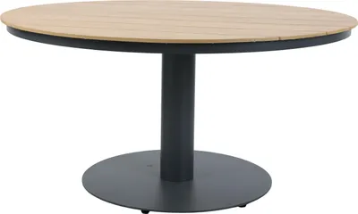 Produktbild von AXI Jay runder Gartentisch aus Polywood in Holzoptik Ø 150 cm | Esstisch Wetterfest für den Garten / Terrasse / Outdoor mit Gestell in Anthrazit |