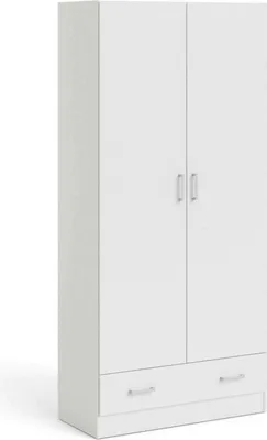 Immagine prodotto di Dmora Guardaroba 2 Ante Amylya 35.7x170.4h cm Bianco, Appendiabiti 2 Ante