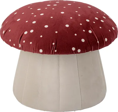 A mushroom-shaped pouf on a white background.