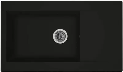 Immagine prodotto di STRADOUR Evier cucina a incasso 1 grand bac + 1 égouttoir Einna - Résine --- 86 x 50 cm - Noir