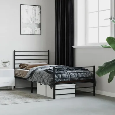 Immagine prodotto di Maison Exclusive - Letto con testiera e pediera in metallo nero 80x200 cm