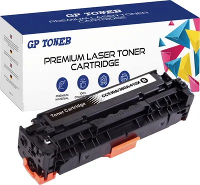 A toner cartridge and its packaging are shown against a white background.