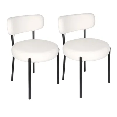 Produktbild von 2er Set Esszimmerstuhl Moderner Polsterstuhl Schminkstuhl Wohnzimmerstuhl Weiß