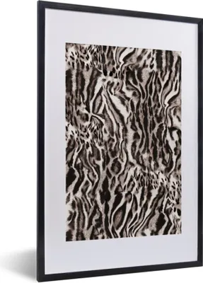 Produktbild von MuchoWow® Gerahmtes Poster Pantherdruck - Braun - Formen 40x60 cm - Poster mit Schwarzem Bilderrahmen Wandposter Rahmen Foto Bilder - Poster in Rahmen