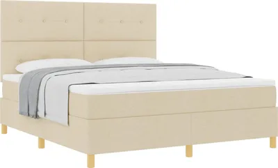 Produktbild von Boxspringbett mit Matratze Creme 180 x 200 cm Stoff
