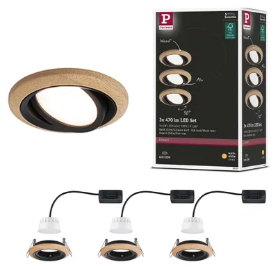 Image de Paulmann LED à encastrer Lanati, set de 3 lampes