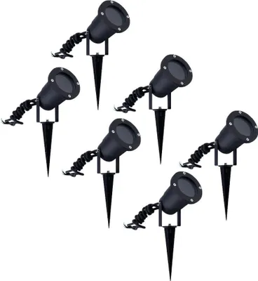 Produktbild von Ledvion - 6er set LED Gartenstrahler Aluminium - IP65 - GU10 Fassung - 1M Kabel -  EU -