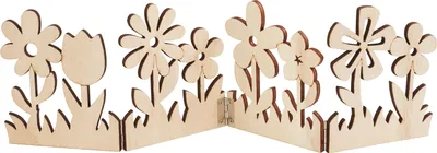 Produktbild von VBS Holz-Silhouette "Blumen", L 39,5 cm x H 11,5 cm