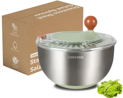 Salatschleuder 5L Edelstahl mit Antirutschbasis