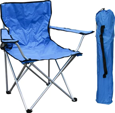 Produktbild von Anglersessel mit Getränkehalter und Tasche Hellblau bis 120kg