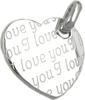 Produktbild von Anhänger Herz - I love you graviert 925 Echt Silber glänzend für Damen