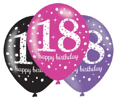 Produktbild von 6 Pink 18th Birthday Ballons 27,5cm