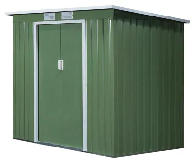 Image de Abri de jardin – Range robuste en acier galvanisé, résistant aux intempéries, avec porte coulissante