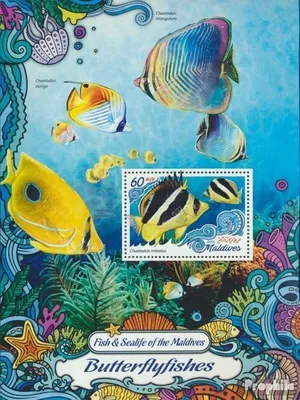 Produktbild von Briefmarken Malediven 2016 Mi Block 998 (kompl. Ausg.) postfrisch Falterfische