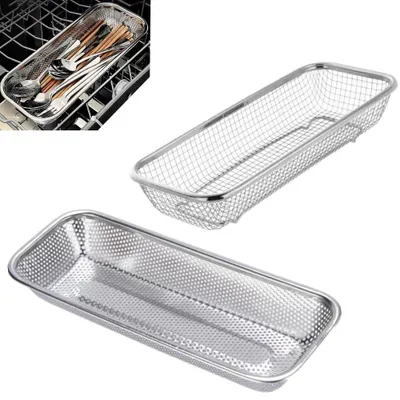Besteck-Organizer 2er Set Edelstahl Mesh 30,5x11,9x5 cm