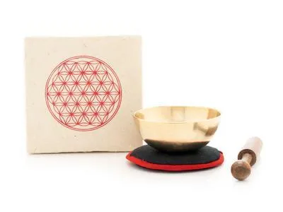 Produktbild von Klangschalen-Set in Box mini creme mit Blume des Lebens