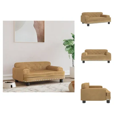 Obrázek produktu pro vidaXL Pelíšek pro psy hnědý 70x45x30 cm samet - Pelíšky pro psy