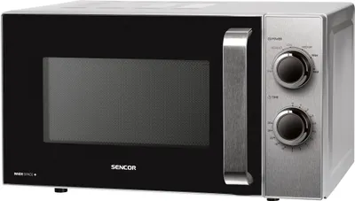 Produktbild von SENCOR SMW 2117SS Mikrovlnná trouba, objem 17 l, 5 úrovní výkonu, 30 minutový časovač, mikrovlnný výkon 700 W, průměr otočného talíře: 245 mm