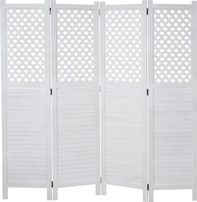 Immagine prodotto di Schermo HWC-A84, divisorio, schermo per la privacy, ornamenti 170x161cm ~ bianco