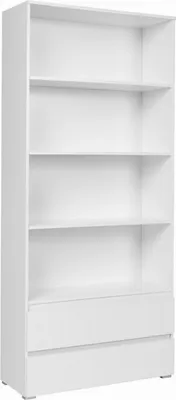 Produktbild von Furniture24 Regal Cosmo Co3 Standregal Bücherregal Mit 2 Schubladen Und 3 Einlegeboden Weiß Matt