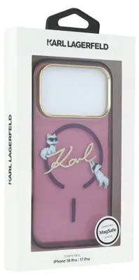 Obrázok produktu pre Puzdro na telefón iPhone 18 Pro / 17 Pro, značky Karl Lagerfeld, tvrdé puzdro s logom "Script Logo" a technológiou MagSafe, farba: kaštanová