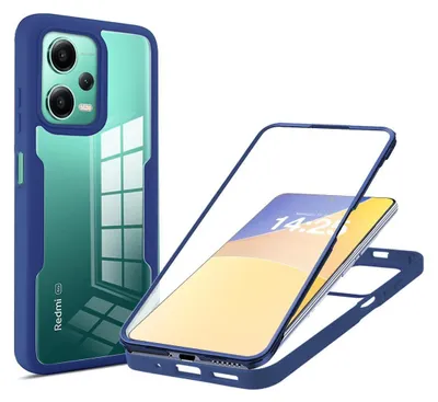 Produktbild von 360 Grad Handyhülle für Xiaomi Redmi Note 12 Pro 5G Full Cover Rundum Schutz Farbe: Blau