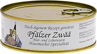 Produktbild von Pfälzer Zwää Blut- & Leberwurst – Hausmacher Spezialität nach eigenem Rezept 200 g