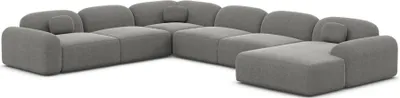 Produktbild von Strukturstoff U-Form XXL Wohnlandschaft Nuvia Grau Rechts