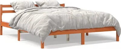 Produktbild von vidaXL Massivholzbett ohne Matratze Wachsbraun 180x200 Kiefernholz