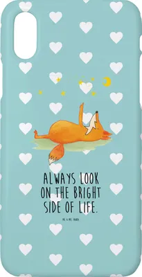 Produktbild von Mr. & Mrs. Panda Iphone 10 Handyhülle Fuchs Sterne - Türkis Pastell - Geschenk, X, Hülle, Mond, Hoffnung, Optimistisch, Positiv, Handy, Cover