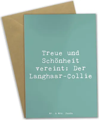 Produktbild von Mr. & Mrs. Panda valentinstagskarte Spruch Langhaar Collie - Meeresbrise - Geschenk, dankeskarten, weihnachtskarten, Hunde, vatertagskarte, Zärtlichkeit, Hunderassen