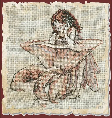 Obrázok produktu pre Súprava na vyšívanie krížikom Nimue "Chanterelle mirror", počítaný vzor, 73K, 11x12cm