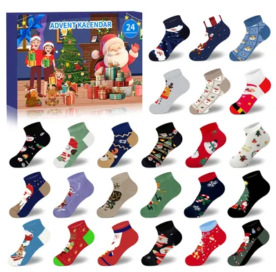 Adventskalender 2025 als Weihnachtsstrumpf, Rot, One Size