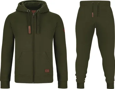 Produktbild von GYMAMBA Jogginganzug Patches Herren 2-teilig mit Kapuze grün