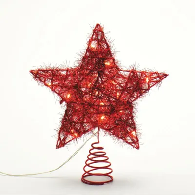 Obrázek produktu pro Vánoční osvětlení ACA, červená hvězda na stromek, 20 mini LED diod, teplá bílá, napájení na baterie (3xAA), stupeň krytí IP20, 23x5x20 cm, X11201123