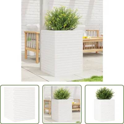 Produktbild von The Living Store Pflanzkübel Weiß 50x50x68,5 cm Massivholz Kiefer