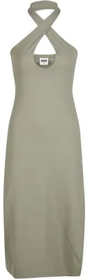 Produktbild von Urban Classics Mittellanges Kleid Damen Ladies Crossed Neckholder Dress oliv M