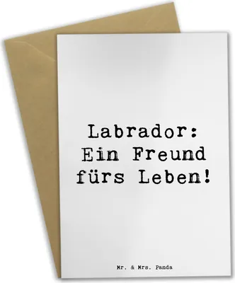 Produktbild von Mr. & Mrs. Panda Glückwunschkarte Spruch Labrador Freund - Weiß - Geschenk, Apportieren, verspielter Hund, Hunderasse, hochzeitskarten, Spaziergänge, Spaß, vatertagskarte