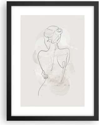 Produktbild von Gerahmtes Poster - Schwarzer Rahmen - Frau Rücken Rücken - 30x40 cm - Wand Bild - Wanddeko - Wandbilder - Kunstposter - Wandposter - Bilderrahmen - Bilder - Kunstdruck - P2BPA30x40-5090