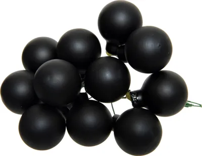 Produktbild von Weihnachtskugeln am Draht 2cm Glas 144 Stück - Schwarz matt