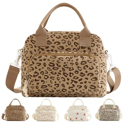 Isolierte Lunchtasche 10 l, Leopardenmuster, wasserdicht, mit Schultergurt
