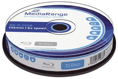 Obrázek produktu pro MediaRange BD-R 25GB, 6x, 10 ks v špindlu