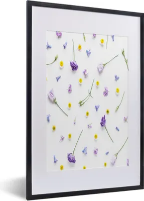 Produktbild von MuchoWow® MuchoWow® Gerahmtes Poster Blumen - Collage - Pastell 40x60 cm - Poster mit zchwarzem Bilderrahmen - Poster in Rahmen
