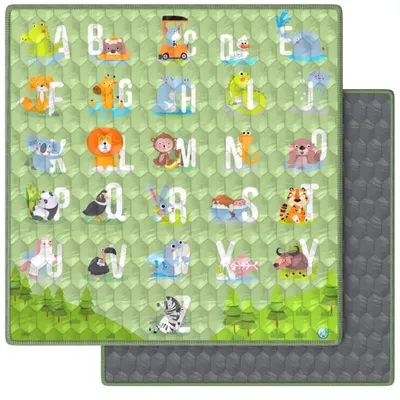 Zdjęcie produktu dla Mata do raczkowania dla niemowląt składana 127 x 127 cm x 2,5 cm Ochrona podłogi przed upadkiem Mata do zabawy dla niemowląt - Gruba mata do zabawy antypoślizgowa i zmywalna - Dywanik do zabawy Monte