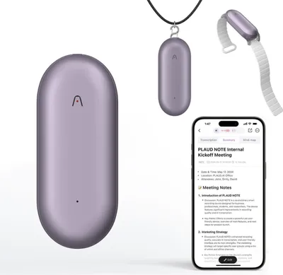 Obrázek produktu pro PLAUD NotePin, 20 h, USB, 270 mAh, 64 GB, 16,6 g, 21 mm