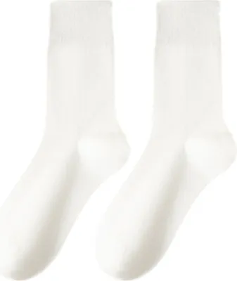 Produktbild von Damen Retro-Wadensocken, warme Crew-Socken, einfarbig, kuschelige Stapelsocken, keine Pillingbildung, weiche lange Socken für Herbst und Winter