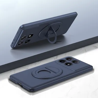 Immagine prodotto di Per Xiaomi Redmi K70E / Poco X6 Pro MagSafe Custodia protettiva antiurto con anello blu